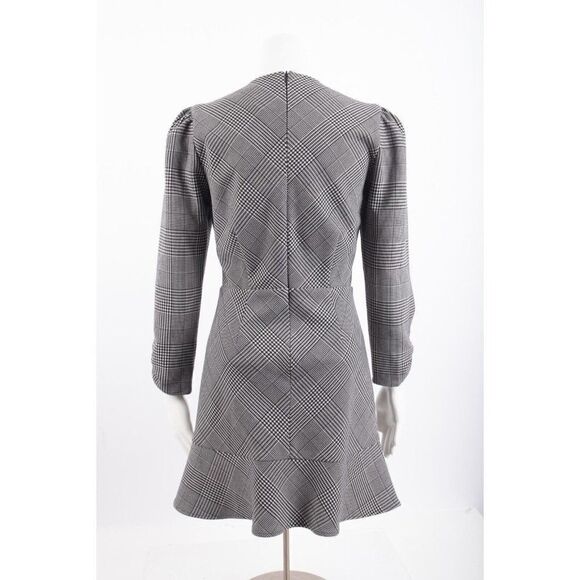 Dra Womans Gordon Plaid Lydia Dress Size L Black White Long Sleeve NWT - Picture 5 of 6
